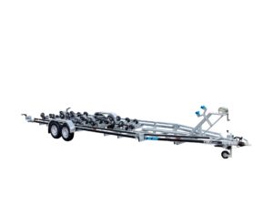 BP3500-DRB/XO multiroller boat trailer with flip-up LED tail lights