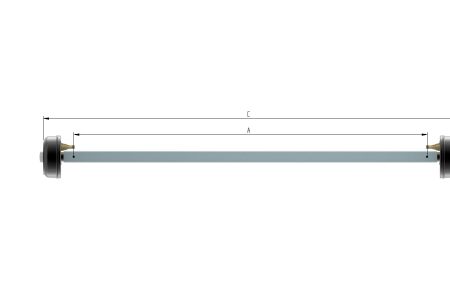 Aksel 1500kg A=1300 C=1790 (CP300-350), 5×112