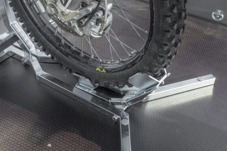 Motorcycle holder (attachable to trailer plywood floor)