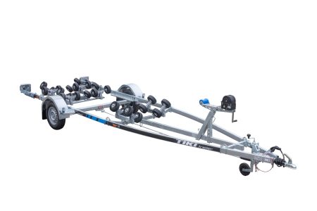 BP1000-RBA multiroller boat trailer with flip-up LED tail lights