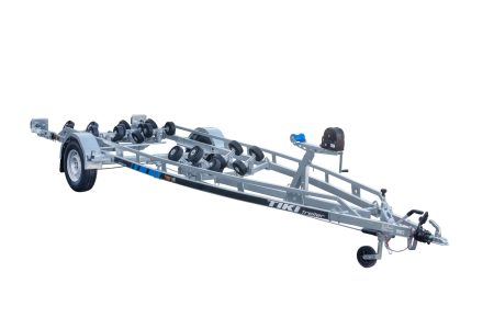 BP1500-RBA multiroller boat trailer with flip-up LED tail lights